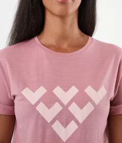 T-Shirt Femme Chevron Merino Blend Manches Courtes